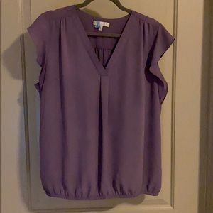 Violet Cap-sleeve Blouse